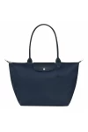 Longchamp Le Pliage Green L Tote Bag Recycled Canvas Navy Women