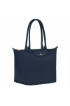 Longchamp Le Pliage Green L Tote Bag Recycled Canvas Navy Women