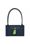 Longchamp Le Pliage Green L Tote Bag Recycled Canvas Navy Women