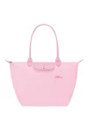 Longchamp Le Pliage Green L Tote Bag Recycled Canvas Pink Women