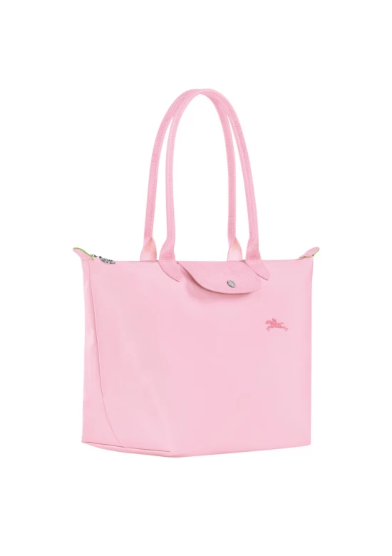 Longchamp Le Pliage Green L Tote Bag Recycled Canvas Pink Women