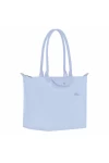 Longchamp Le Pliage Green L Tote Bag Recycled Canvas Sky Blue Women