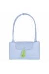 Longchamp Le Pliage Green L Tote Bag Recycled Canvas Sky Blue Women