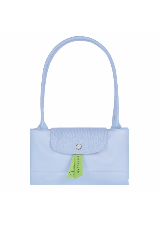 Longchamp Le Pliage Green L Tote Bag Recycled Canvas Sky Blue Women