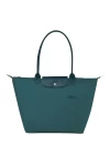 Longchamp Le Pliage Green L Tote Bag Recycled Canvas Peacock Women