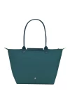 Longchamp Le Pliage Green L Tote Bag Recycled Canvas Peacock Women