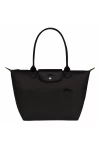 Longchamp Le Pliage Green M Tote Bag Recycled Canvas Black Women