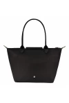 Longchamp Le Pliage Green M Tote Bag Recycled Canvas Black Women