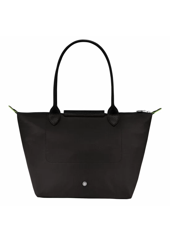 Longchamp Le Pliage Green M Tote Bag Recycled Canvas Black Women