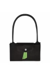 Longchamp Le Pliage Green M Tote Bag Recycled Canvas Black Women