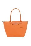 Longchamp Le Pliage Green M Tote Bag Recycled Canvas Orange Women