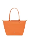 Longchamp Le Pliage Green M Tote Bag Recycled Canvas Orange Women