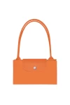 Longchamp Le Pliage Green M Tote Bag Recycled Canvas Orange Women