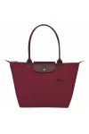 Longchamp Le Pliage Green M Tote Bag Recycled Canvas Red Women