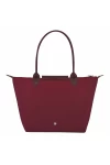 Longchamp Le Pliage Green M Tote Bag Recycled Canvas Red Women