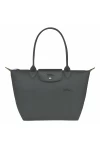 Longchamp Le Pliage Green M Tote Bag Recycled Canvas Graphite Women