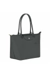 Longchamp Le Pliage Green M Tote Bag Recycled Canvas Graphite Women