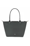 Longchamp Le Pliage Green M Tote Bag Recycled Canvas Graphite Women