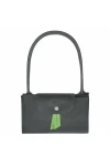 Longchamp Le Pliage Green M Tote Bag Recycled Canvas Graphite Women