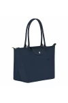 Longchamp Le Pliage Green M Tote Bag Recycled Canvas Navy Women