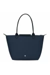 Longchamp Le Pliage Green M Tote Bag Recycled Canvas Navy Women