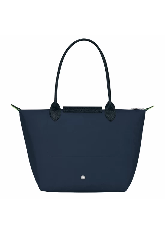 Longchamp Le Pliage Green M Tote Bag Recycled Canvas Navy Women