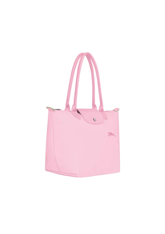 Longchamp Le Pliage Green M Tote Bag Recycled Canvas Pink Women