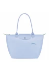 Longchamp Le Pliage Green M Tote Bag Recycled Canvas Sky Blue Women