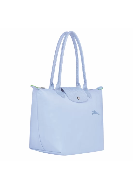 Longchamp Le Pliage Green M Tote Bag Recycled Canvas Sky Blue Women