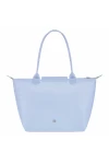 Longchamp Le Pliage Green M Tote Bag Recycled Canvas Sky Blue Women