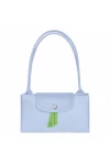 Longchamp Le Pliage Green M Tote Bag Recycled Canvas Sky Blue Women