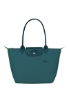 Longchamp Le Pliage Green M Tote Bag Recycled Canvas Peacock Women