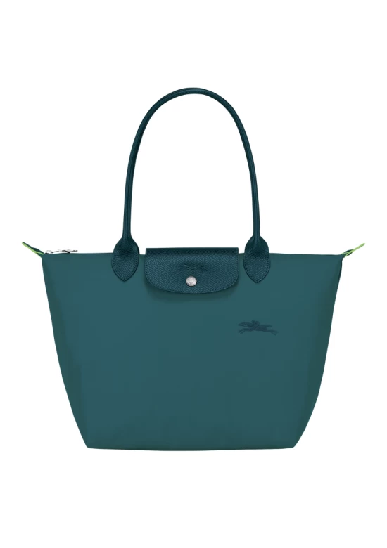 Longchamp Le Pliage Green M Tote Bag Recycled Canvas Peacock Women