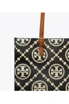 Tory Burch T Monogram Contrast Embossed Tote Black Women