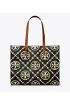 Tory Burch T Monogram Contrast Embossed Tote Black Women