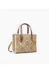 Tory Burch Mini T Monogram Square Tote Hazelnut Women