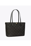 Tory Burch Small T Monogram Zip Tote Black Women