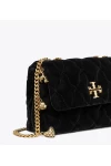 Tory Burch Small Kira Velvet Convertible Shoulder Bag Black Women