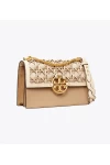 Tory Burch Miller Basket Weave Shoulder Bag Cheese White Women