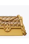 Tory Burch Miller Basket Weave Shoulder Bag Corn Yellow Women