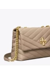 Tory Burch Small Kira Chevron Convertible Shoulder Bag Gray Heron Women